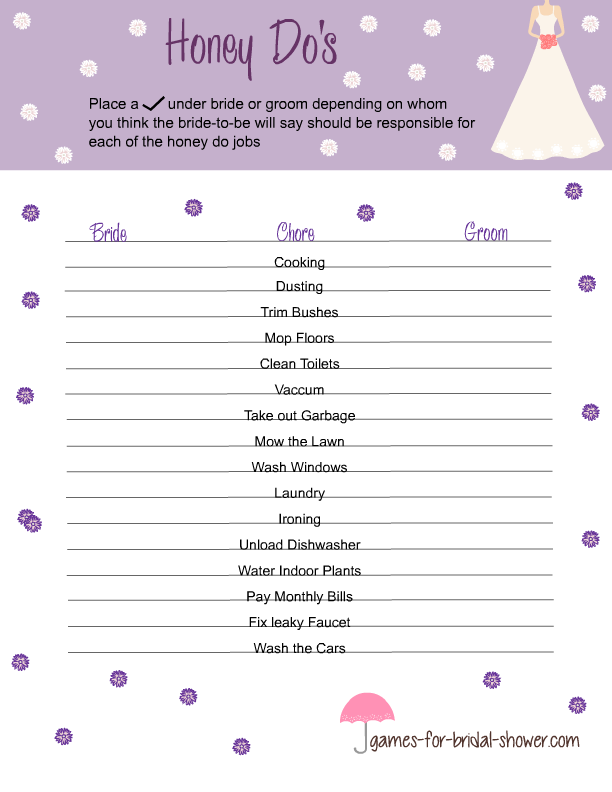 Free Christian Bridal Shower Games Ideas