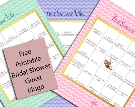 Free Printable Bridal Shower Guest Bingo Game