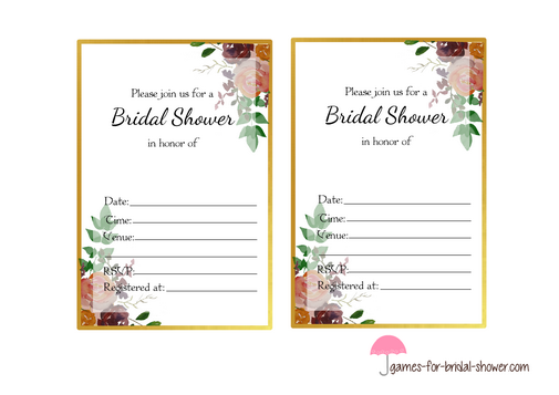 Free Printable Floral Bridal Shower Invitations