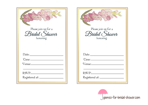 Bridal Shower Invitation Printable with Pink FlowersBridal Shower Invitation Printable with Pink Flowers