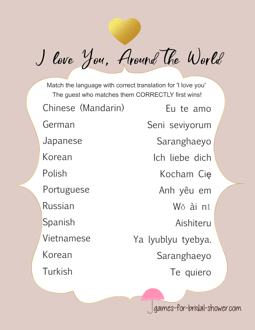 i love you in different languages list