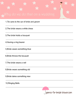 why do we do that on wedding free printable game