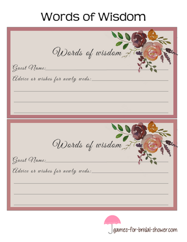 words of wisdom for bride and groom in pink color