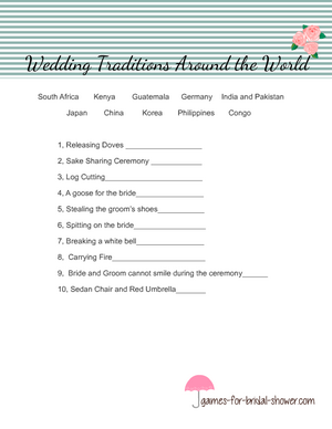 Wedding traditions around the world for bridal shower