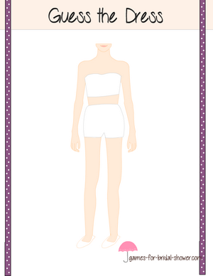 Guess the dress bridal shower game printable