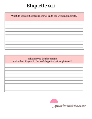 Etiquette 911 game printable cards