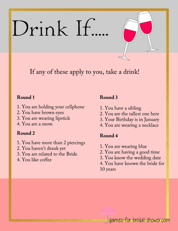 Free Printable Drink If Bachelorette Party Game 