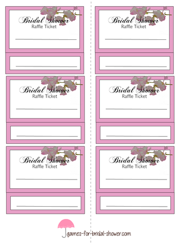 free printable bridal shower raffle tickets