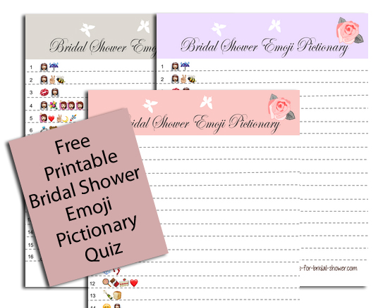 Free Printable Bridal Shower Emoji Pictionary Quiz