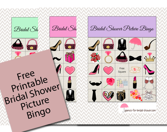 Free Printable Bridal Shower Picture Bingo Game Cards