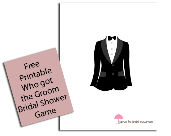 Free Printable Who got the Groom Game Template 