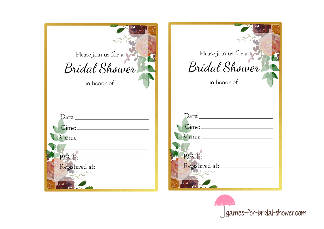 bridal shower borders templates