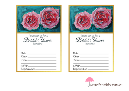 Bridal Shower Invitation with Roses