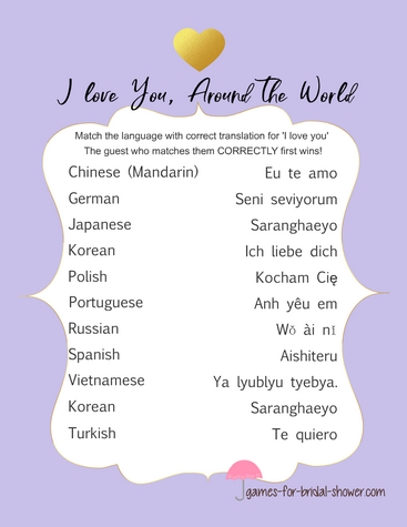 free printable i love you in different languages game