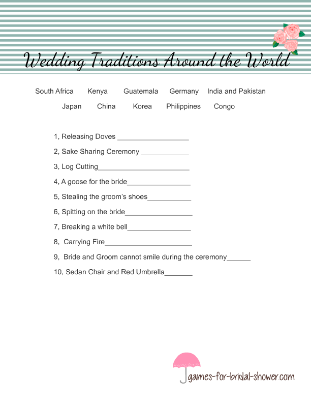 Free Printable Bridal Shower Word Mining Game