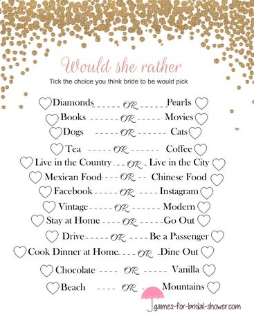 Free printable would she rather game with gold confetti 